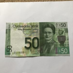 Clydesdale £50, 2015 W/HV Prefix, PMS CL67b, aUNC