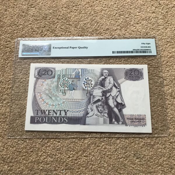 Fforde £20, EPM B318, PMG Slabbed and Graded 58 Choice About UNC EPQ - Image 2